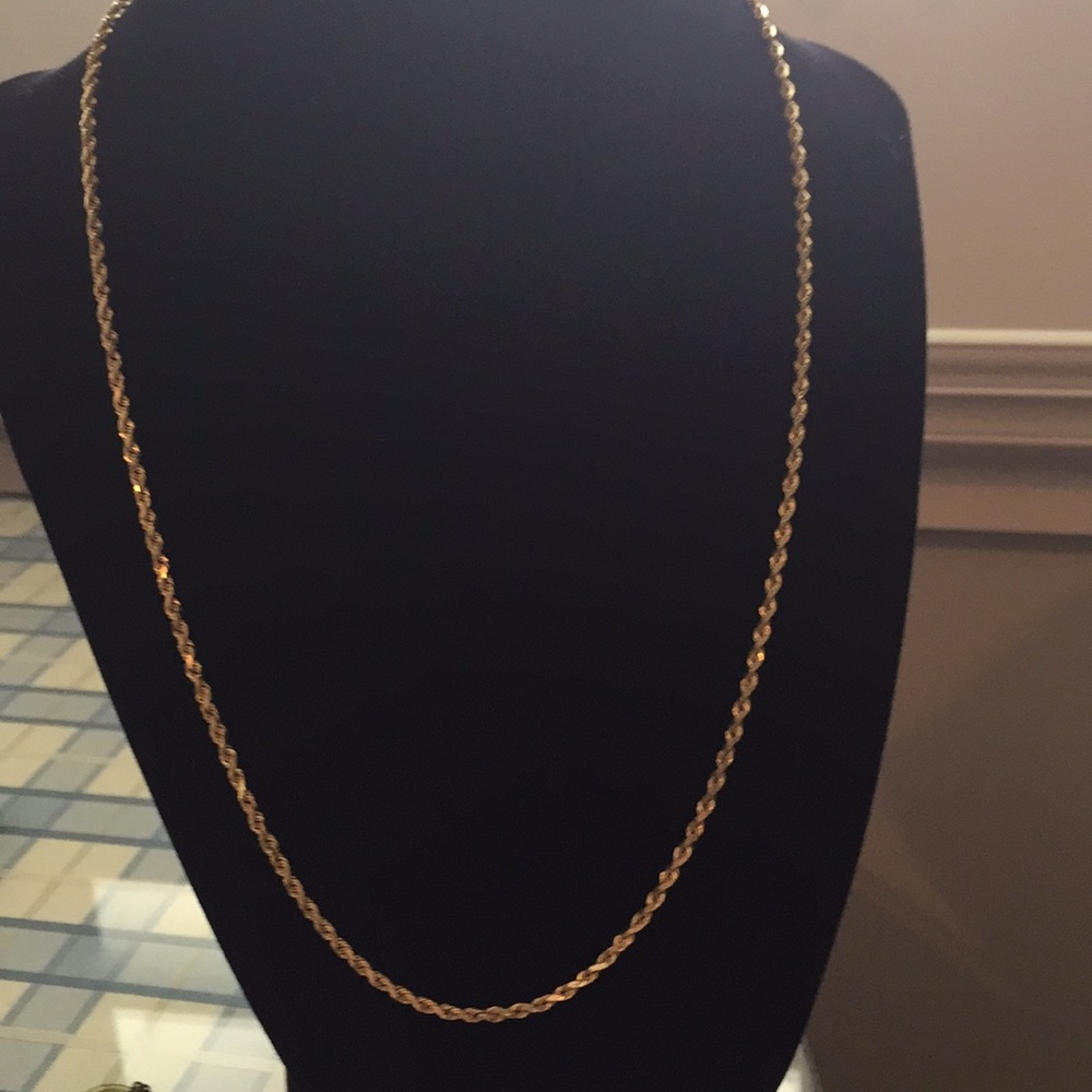 14k gold 20” rope chain necklace